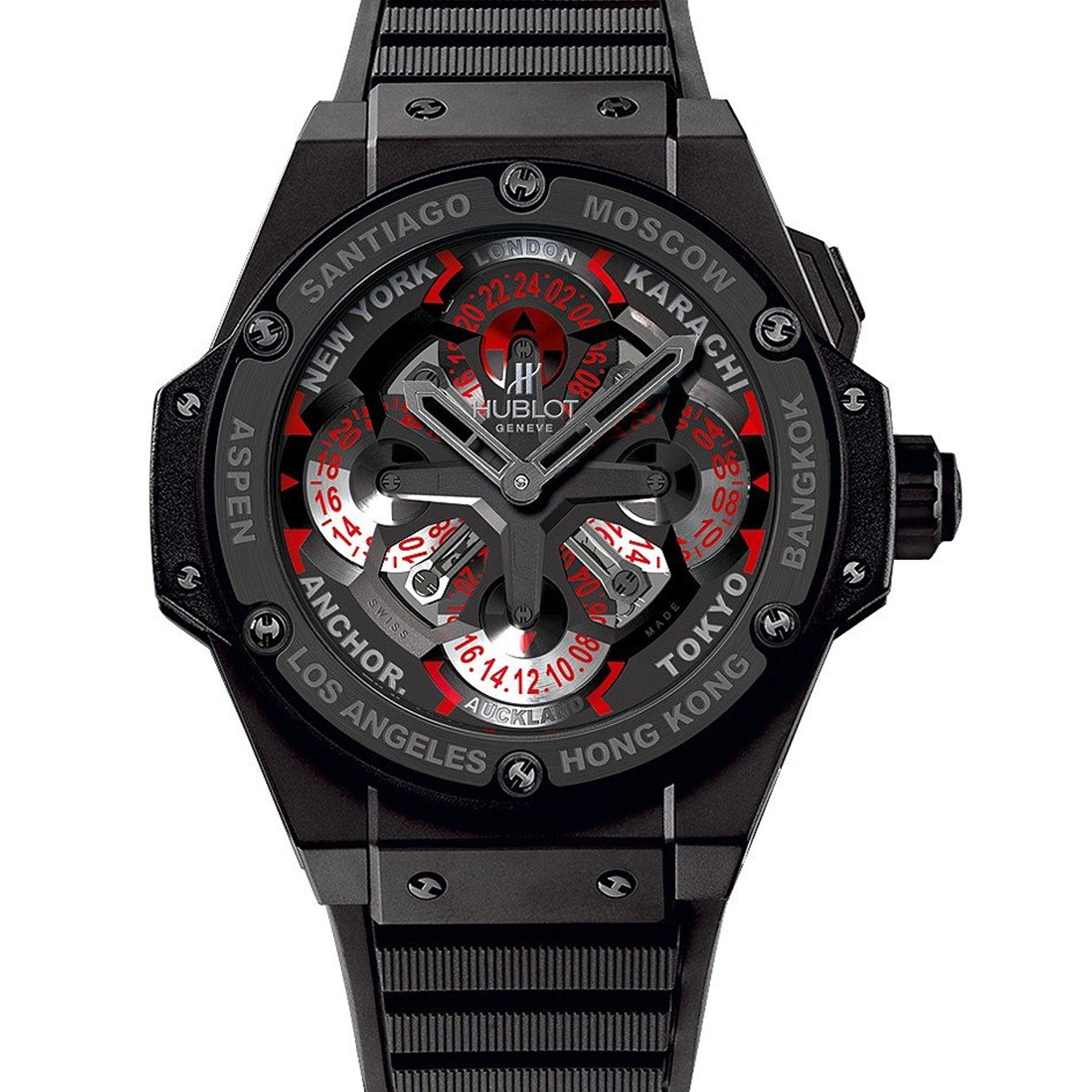 Hublot  King Power Unico GMT 48mm Black Ceramic Skeleton Dial Ref# 771.CI.1170.RX - Happy Jewelers Fine Jewelry Lifetime Warranty