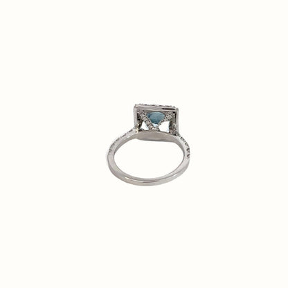 Square Cushion Aquamarine and Diamond Ring - Happy Jewelers Fine Jewelry Lifetime Warranty