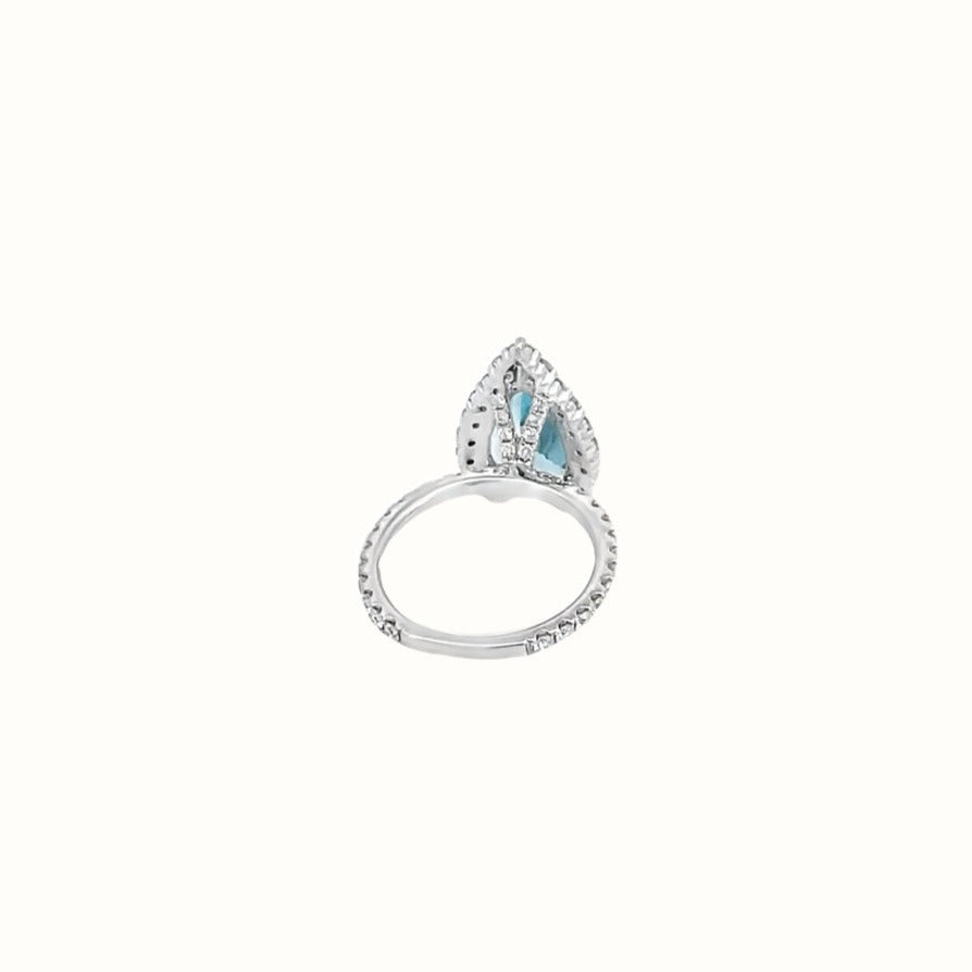 Pear Aquamarine and Diamond Ring - Happy Jewelers Fine Jewelry Lifetime Warranty
