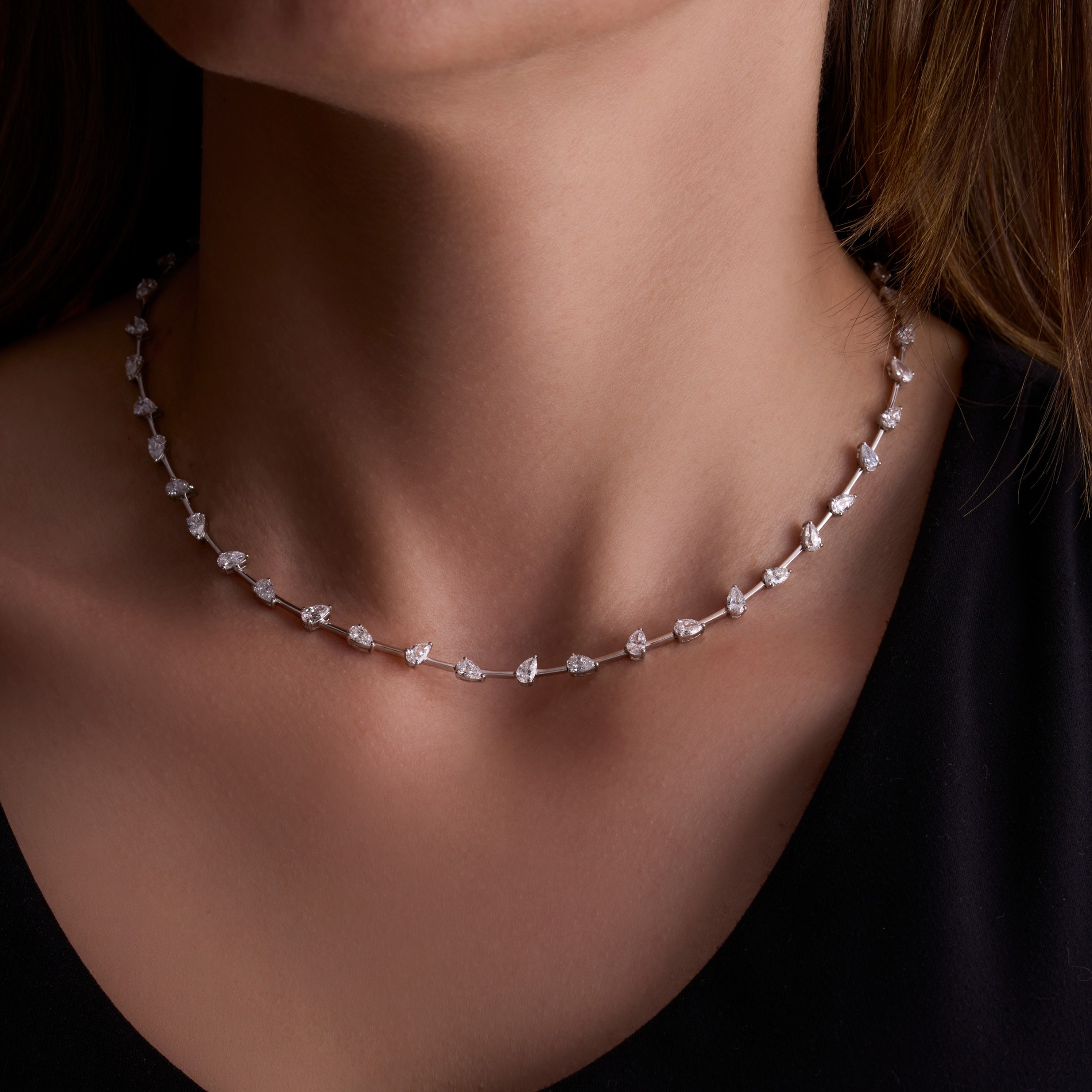 Lab Multi Shape Spaced Diamond Tennis Necklace - Happy Jewelers Fine Jewelry Lifetime Warranty