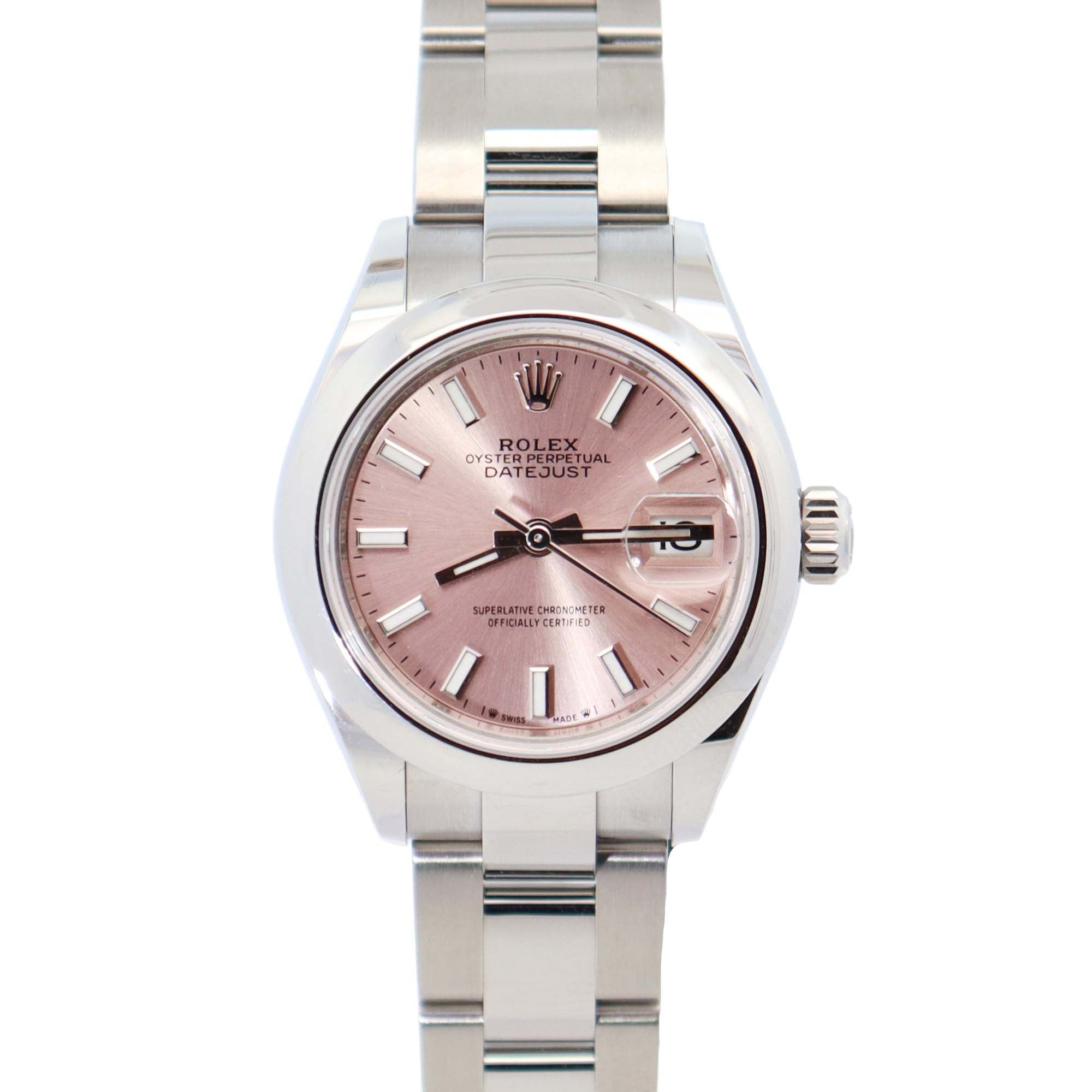Rolex Datejust 28mm Pink Stick Dial Watch Ref# 279160 - Happy Jewelers Fine Jewelry Lifetime Warranty