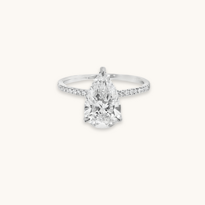 3.64 Pear Lab Diamond Engagement Ring with Hidden Halo - Happy Jewelers Fine Jewelry Lifetime Warranty
