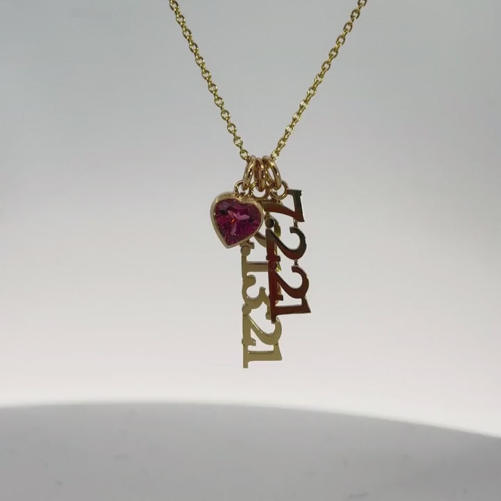 Load and play video in Gallery viewer, Breast Cancer Awareness: Pink Tourmaline Heart Pendant
