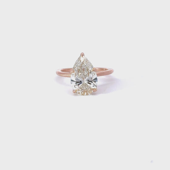 3.00 Carat Pear Lab Grown Diamond Engagement Ring
