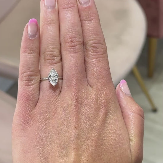2.21 Carat Marquise Lab Grown Diamond Engagement Ring