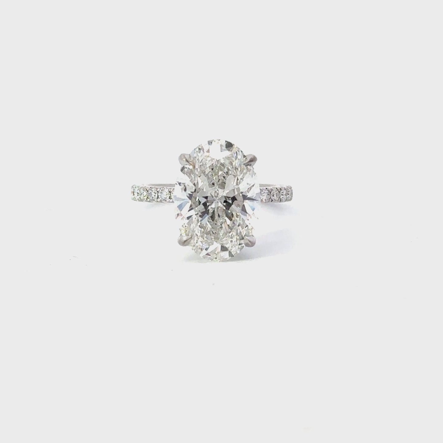 5.62 Carat Oval Lab Grown Diamond Engagement Ring