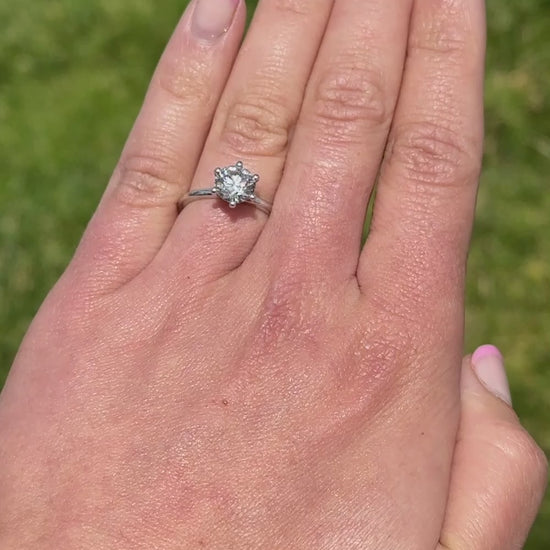 1.60 Carat Round Lab Grown Diamond Engagement Ring