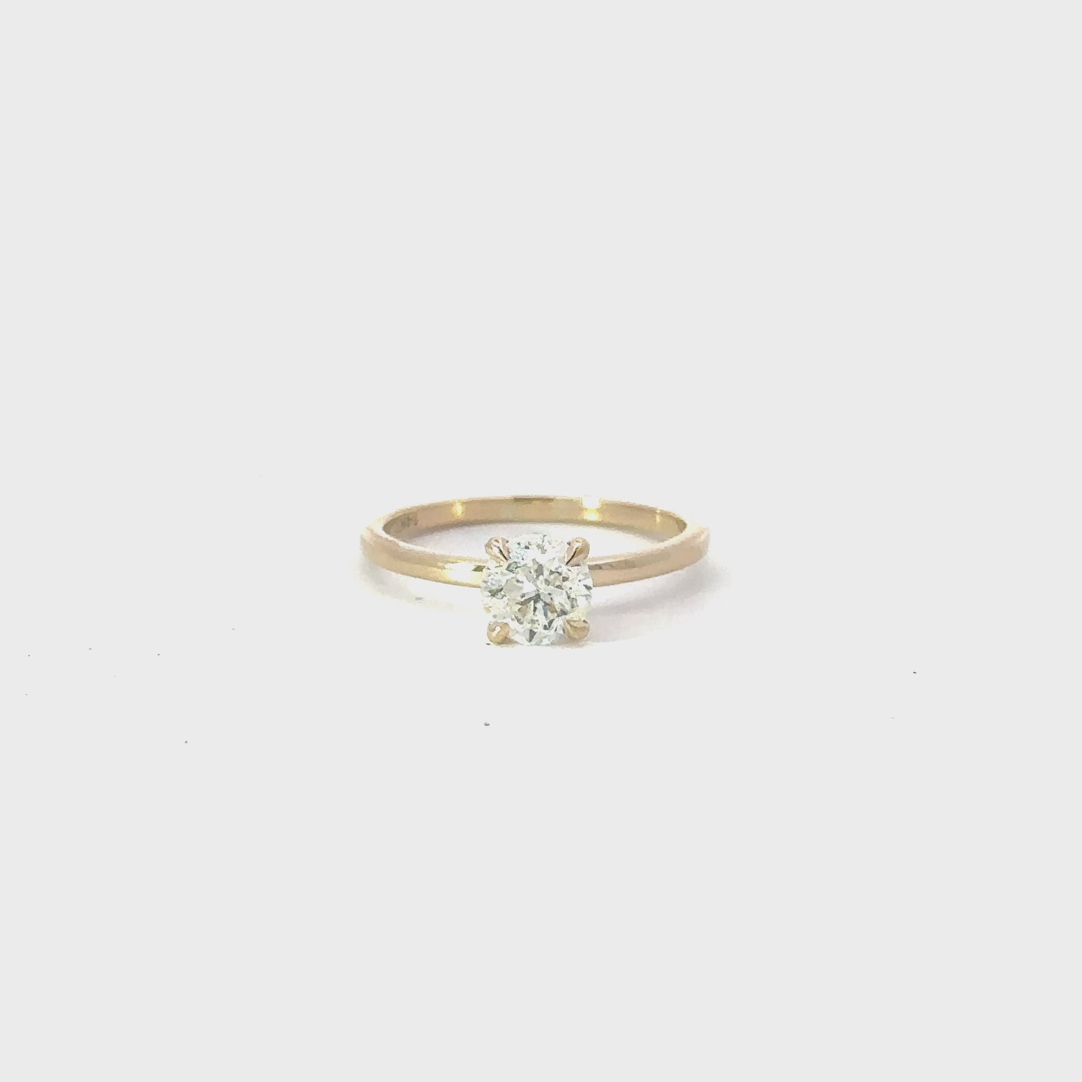 1.01 Round Natural Diamond Engagement Ring