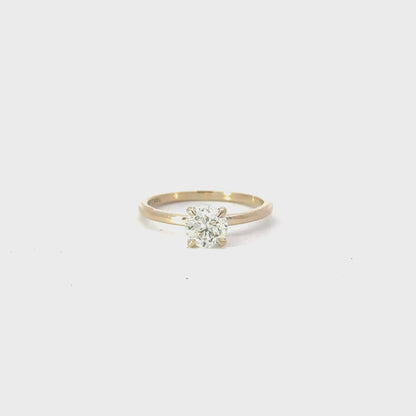 1.01 Round Natural Diamond Engagement Ring