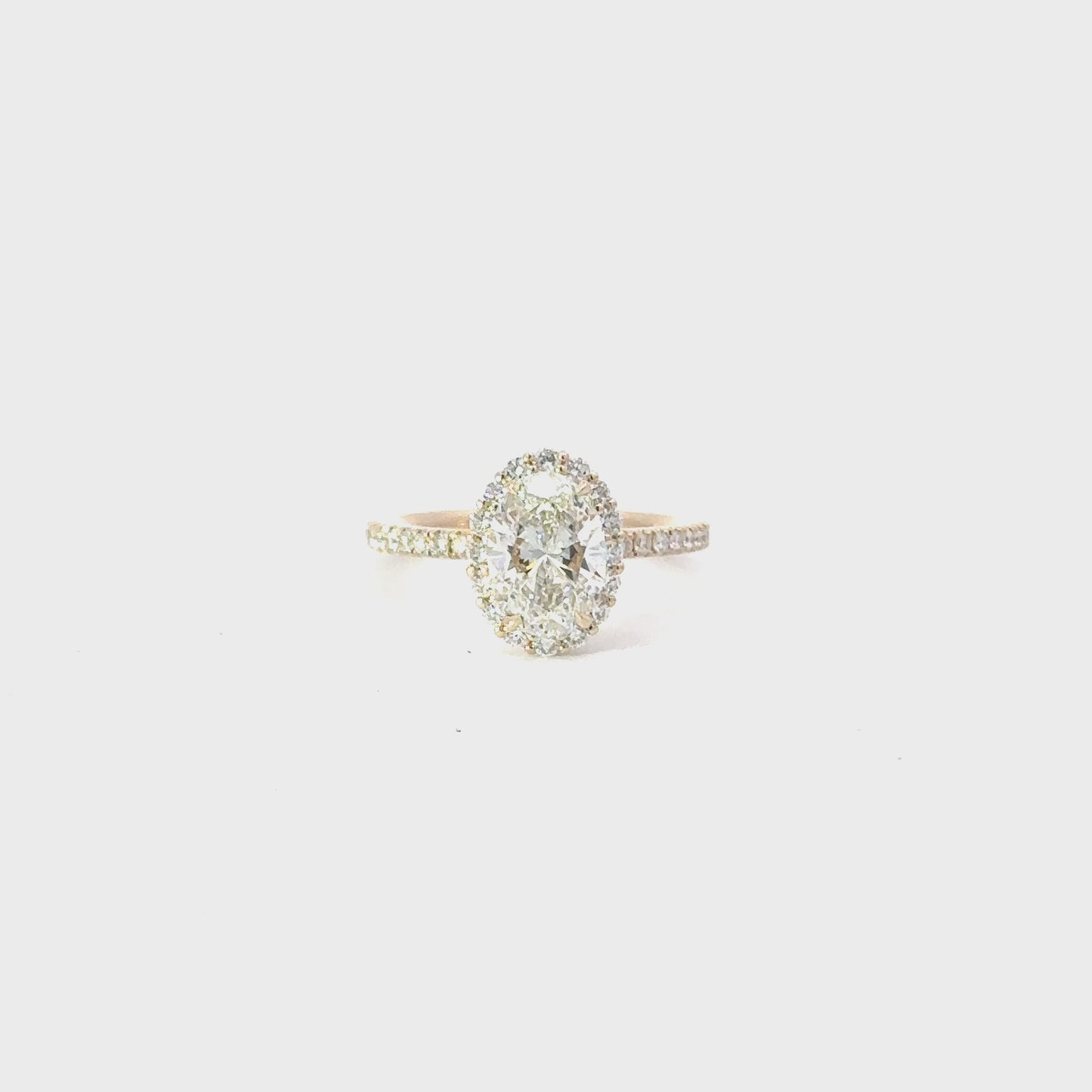 1.53 Carat Lab Created Oval Engagement Ring with Halo
