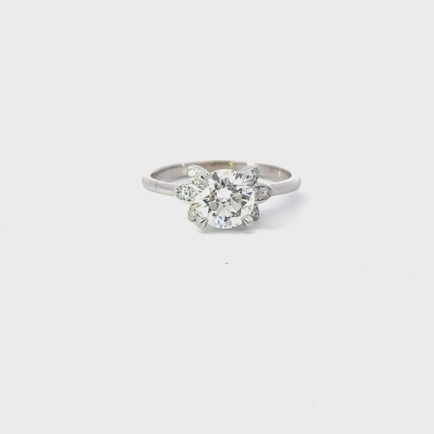 1.54 Carat Round Lab Grown Diamond Engagement Ring
