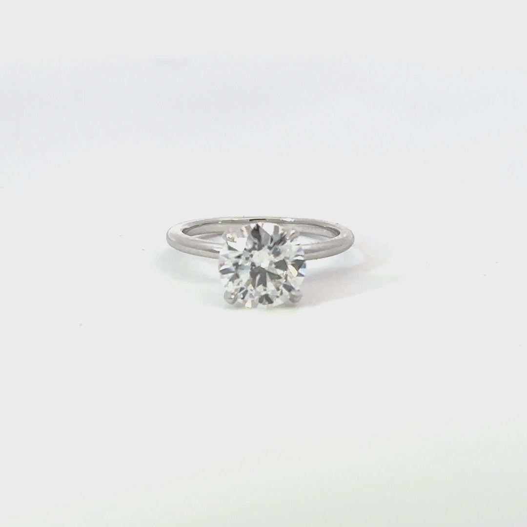 Round Lab Diamond Solitaire Engagement Ring