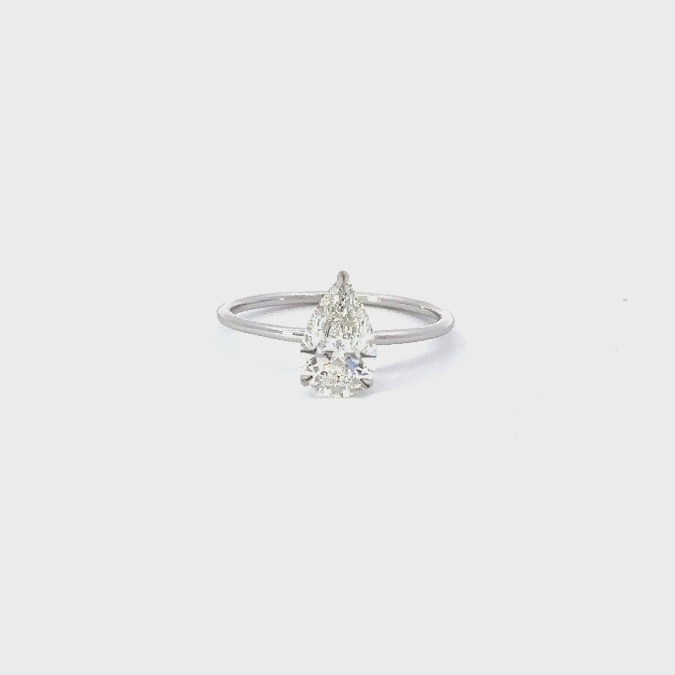 1.04 Pear Lab Diamond Engagement Ring