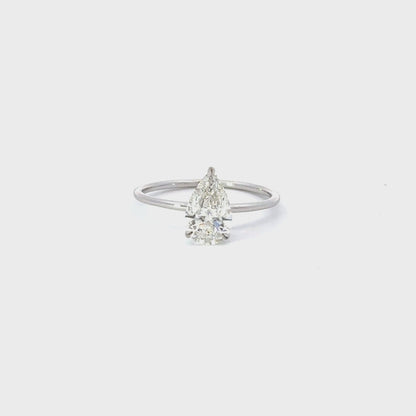 1.04 Pear Lab Diamond Engagement Ring