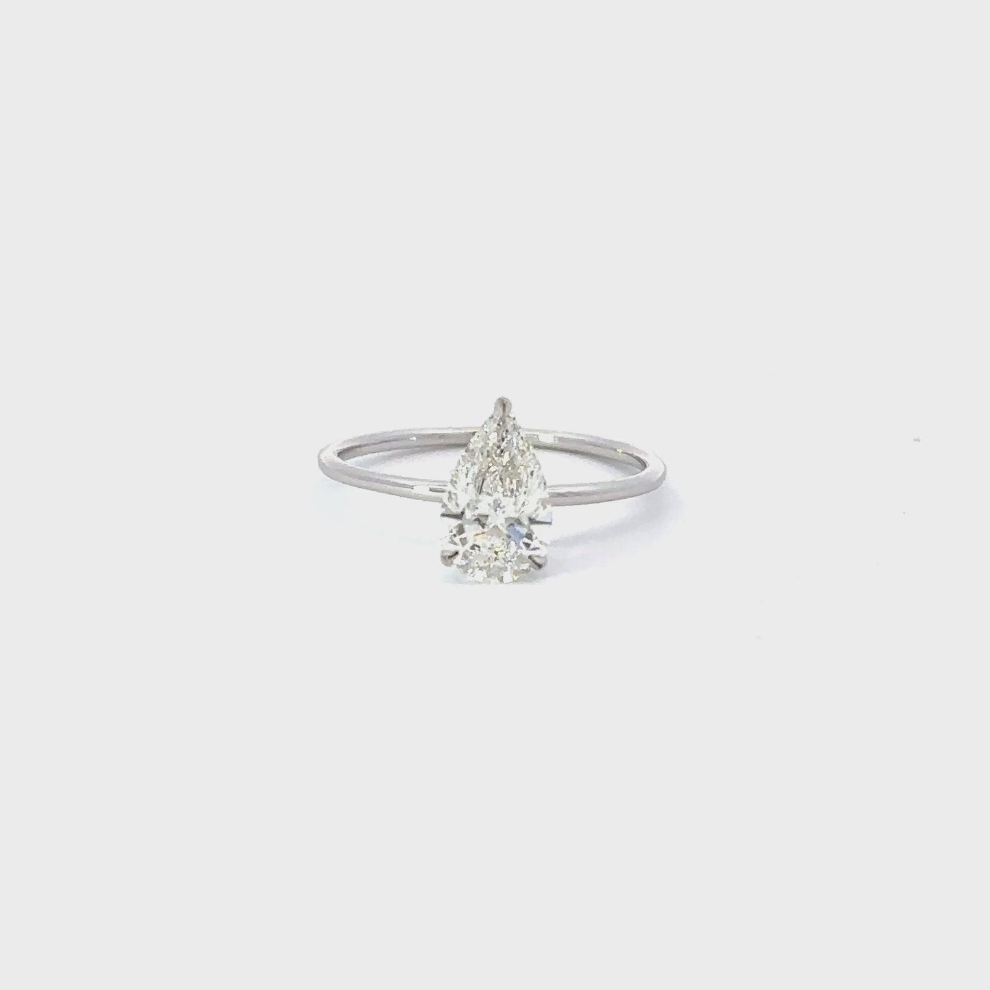 1.04 Carat Pear Lab Grown Diamond Engagement Ring