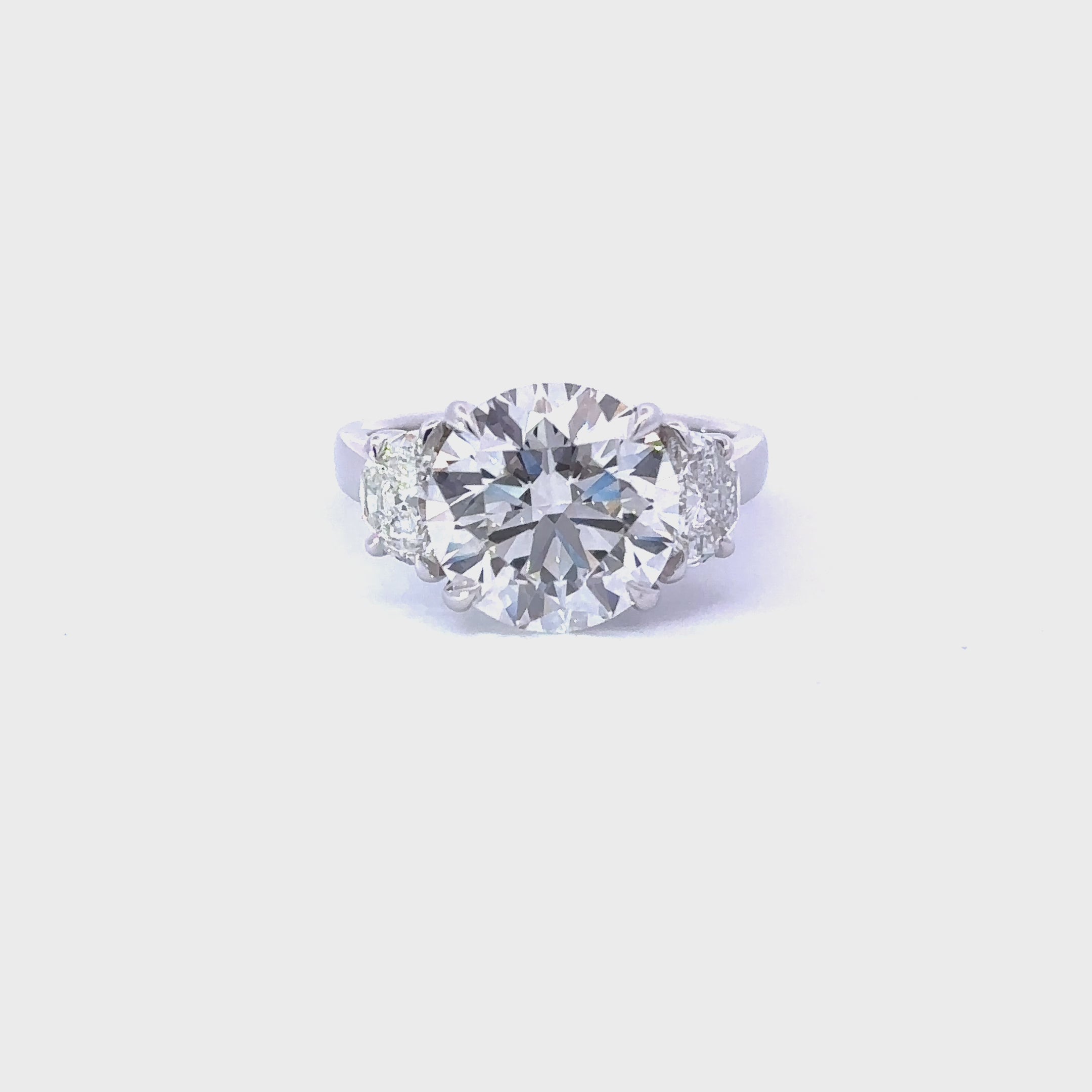 5.02 Round Lab Diamond 3-Stone Engagement Ring
