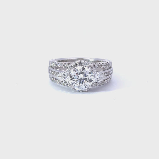 1.51 Carat Lab Grown Round Brilliant Cut Engagement Ring with Halo | Engagement Ring Wednesday