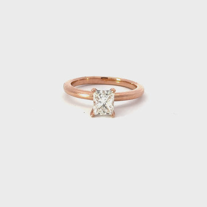 1.00 Princess Natural Diamond Engagement Ring