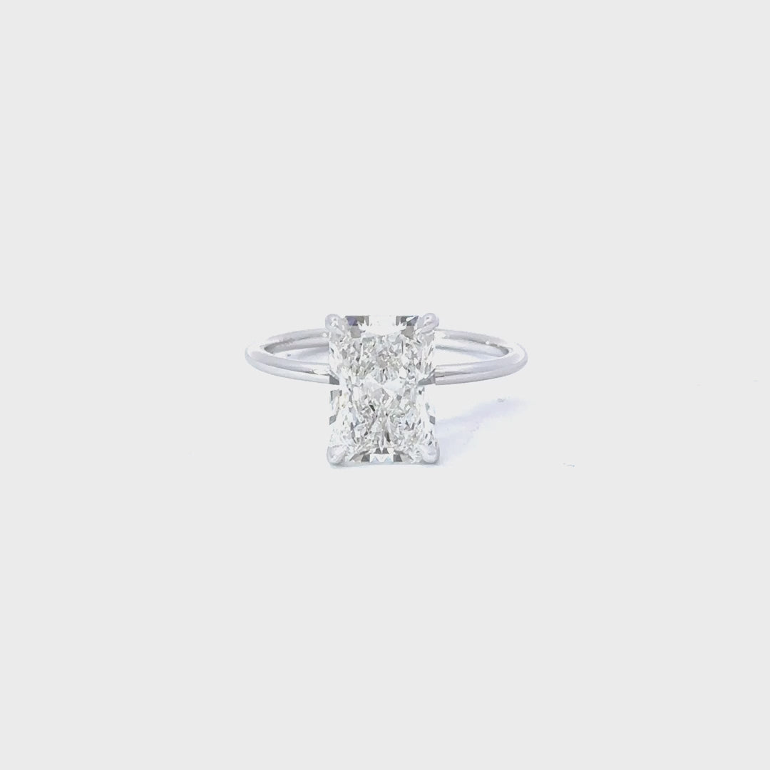 Load and play video in Gallery viewer, 2.00-2.99 Carat Radiant Lab Grown Diamond Solitaire Engagement Ring
