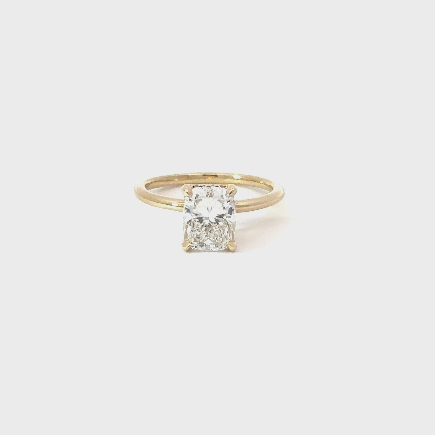 Load and play video in Gallery viewer, 2.20 Carat Cushion Lab Grown Diamond Engagement Ring with Hidden Halo | Engagement Ring Wednesday
