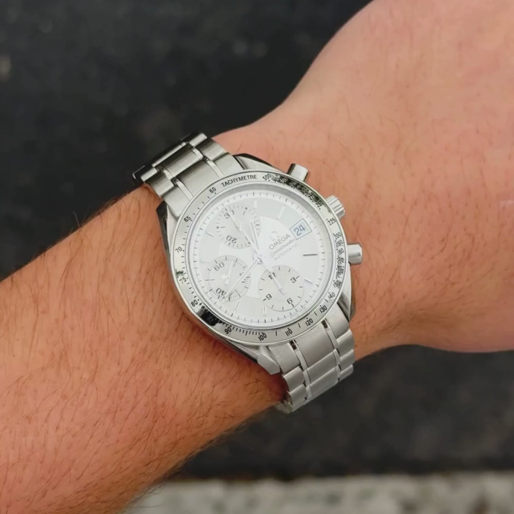Omega Speedmaster 39mm Silver Dial Watch Ref# 3513.30.00 – Happy