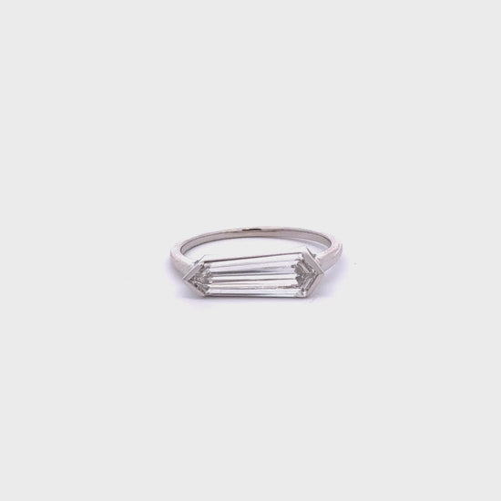 1.08 Carat Lab Created Bezel Set Kite Engagement Ring