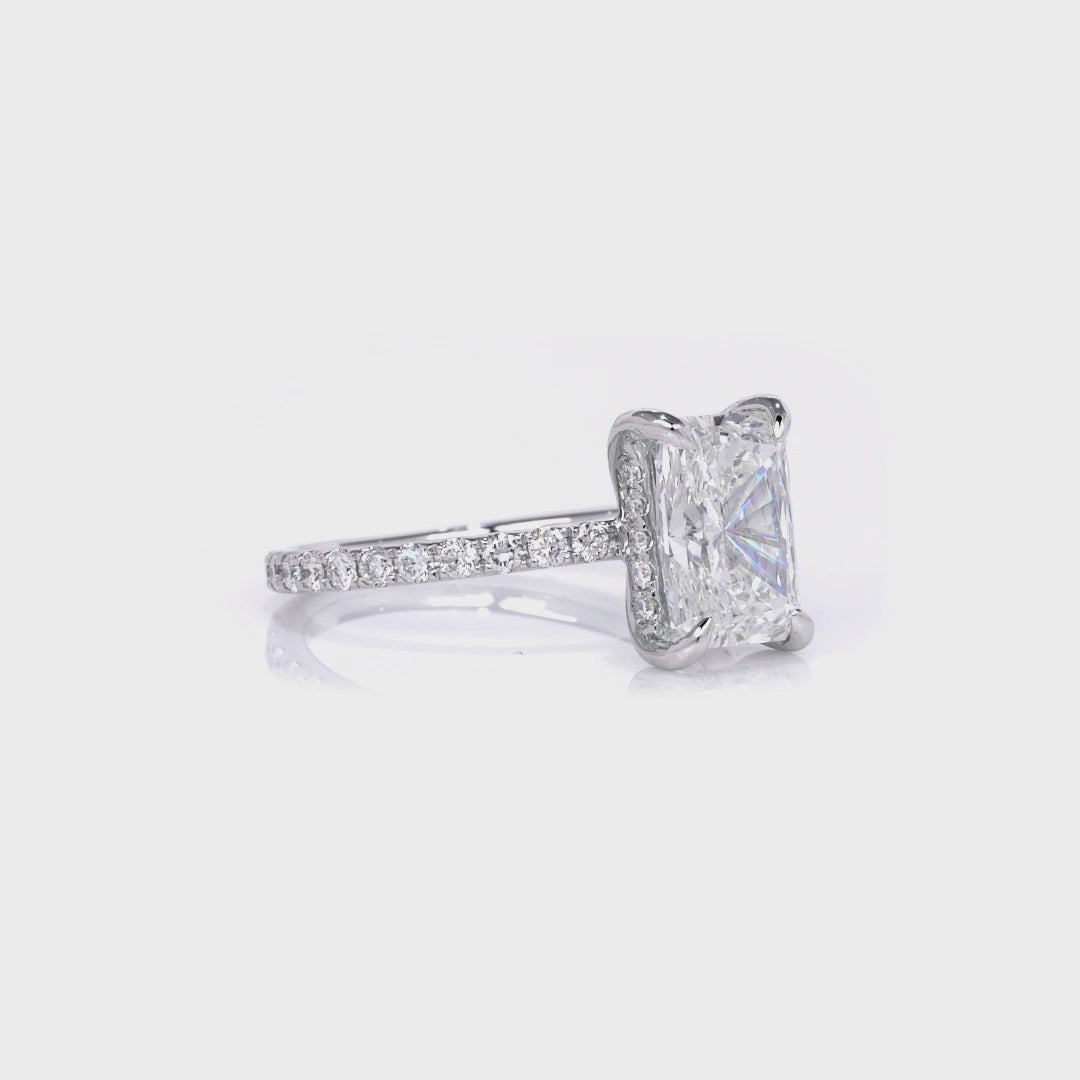 Radiant Lab Diamond Engagement Ring with Signature Setting