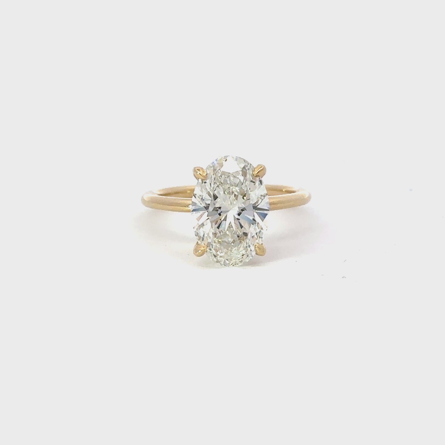3.53 Carat Oval Lab Grown Diamond Engagement Ring