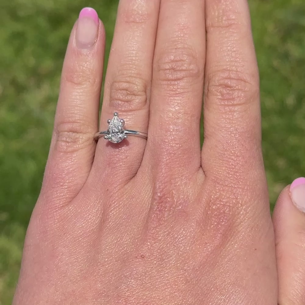 1.02 Carat Pear Lab Grown Diamond Engagement Ring