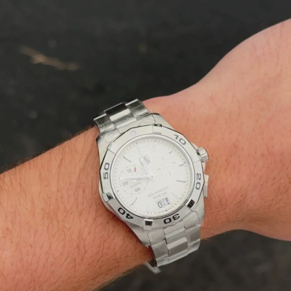 Tag Heuer Aquaracer 40mm White Dial Watch Ref# WAP111Y