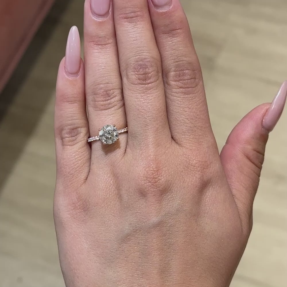 2.11 Round Natural Diamond Engagement Ring