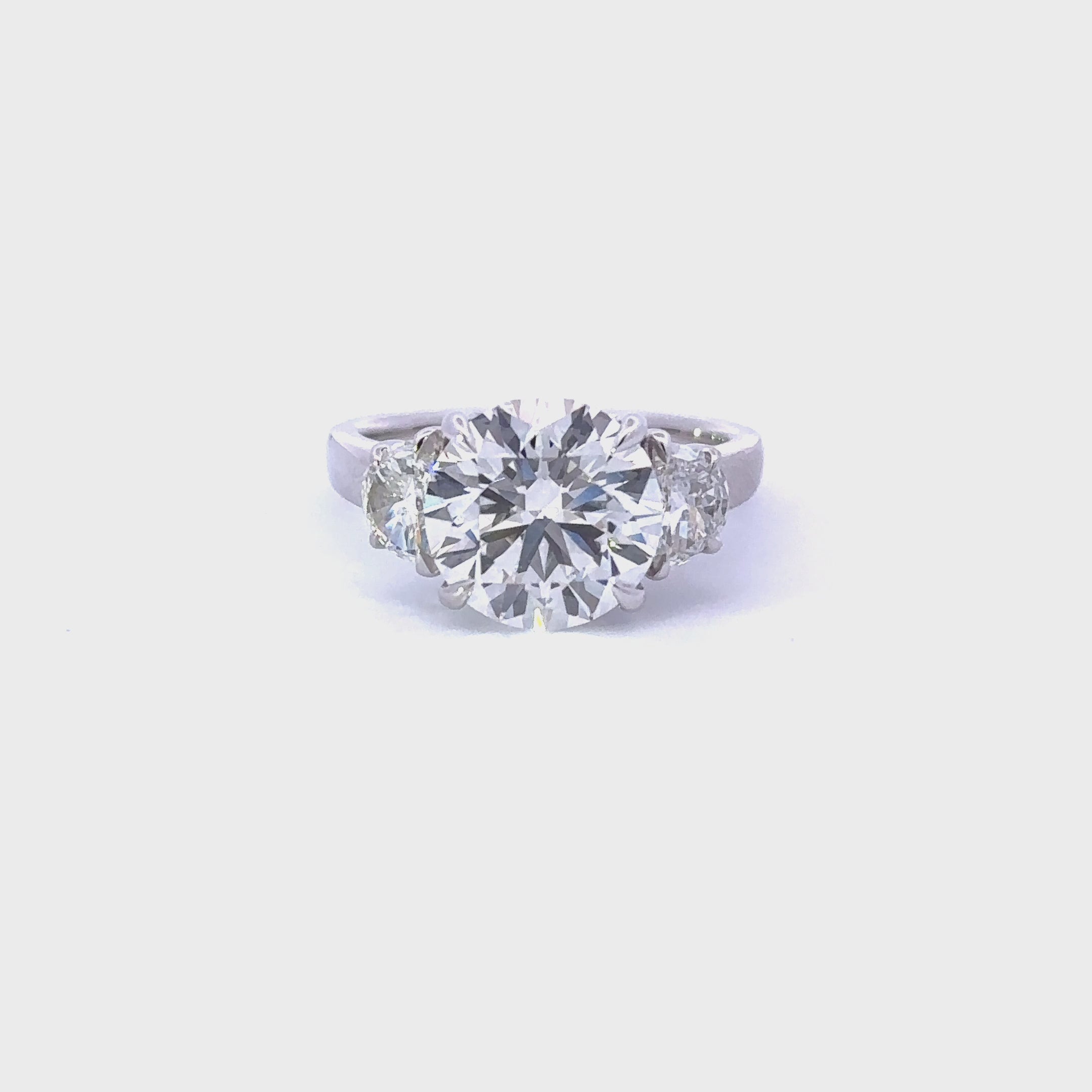 4.05 Round Lab Diamond 3-Stone Engagement Ring
