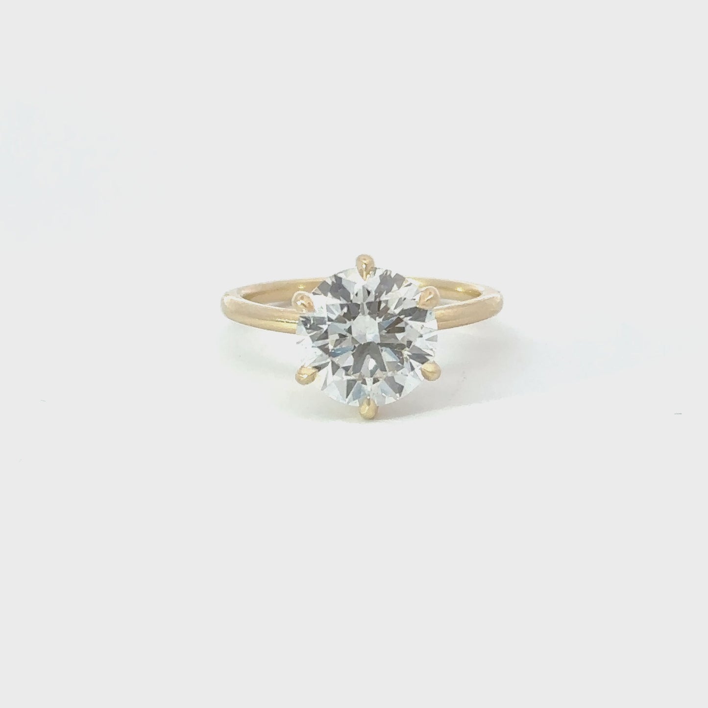 3.01 Carat Round Lab Created Diamond Engagement Ring