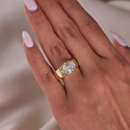 2.18 Oval Lab Diamond East-West Engagement Ring - Happy Jewelers Fine Jewelry Lifetime Warranty