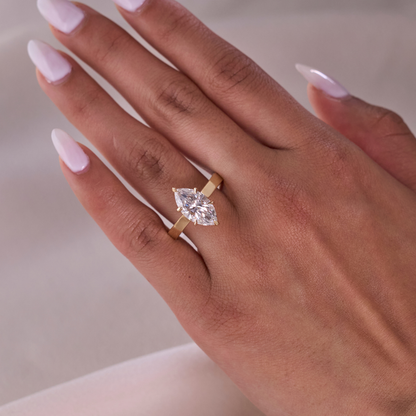 2.83 Marquise Lab Diamond Peek-a-Boo Engagement Ring - Happy Jewelers Fine Jewelry Lifetime Warranty