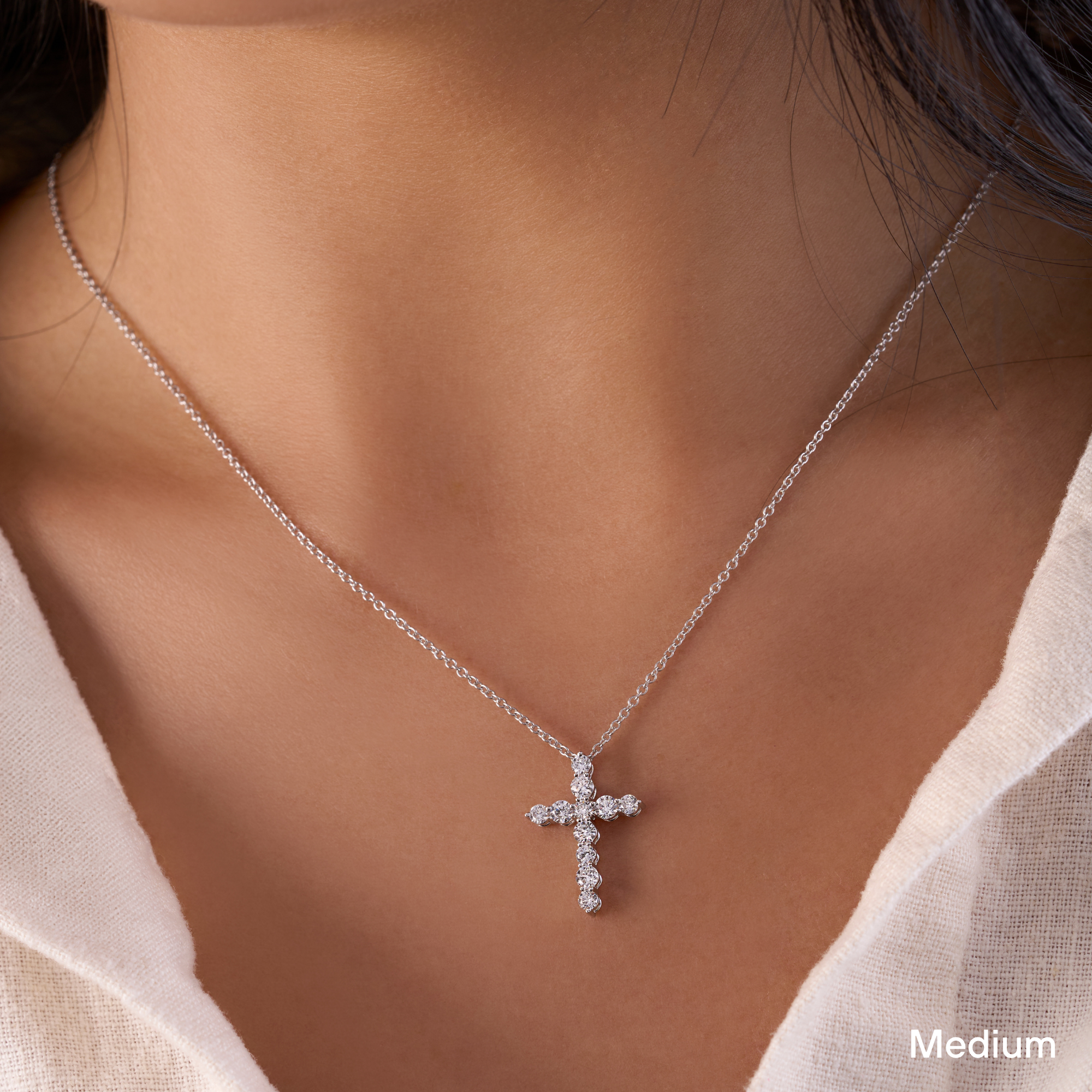 Classic Lab Diamond Cross Necklace - Happy Jewelers Fine Jewelry Lifetime Warranty
