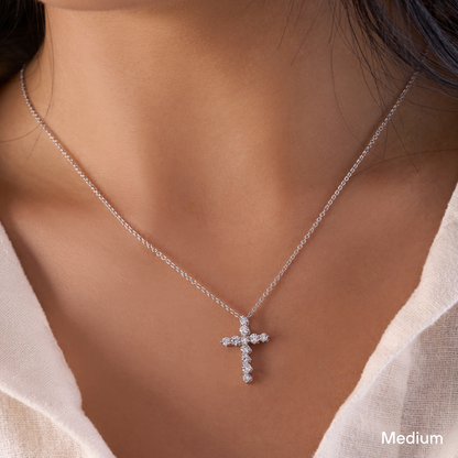 Classic Lab Diamond Cross Necklace - Happy Jewelers Fine Jewelry Lifetime Warranty