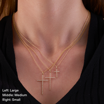 Thin Diamond Cross Necklace - Happy Jewelers Fine Jewelry Lifetime Warranty