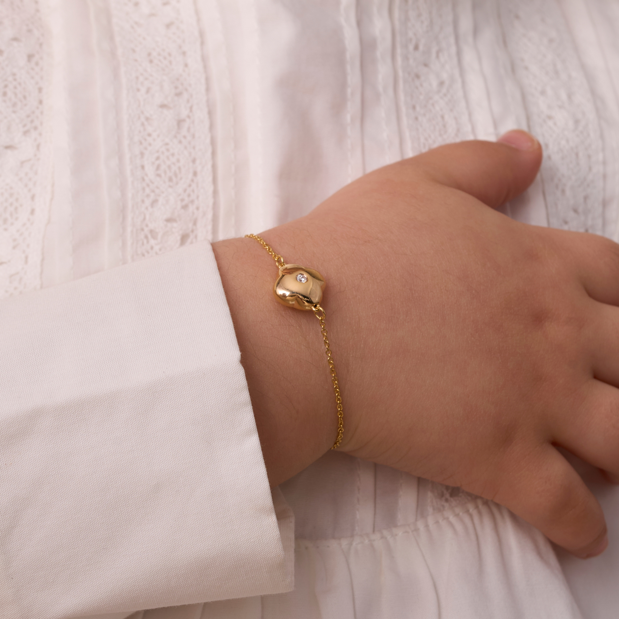 Kid's Diamond Bubble Clover Bracelet - Happy Jewelers Fine Jewelry Lifetime Warranty