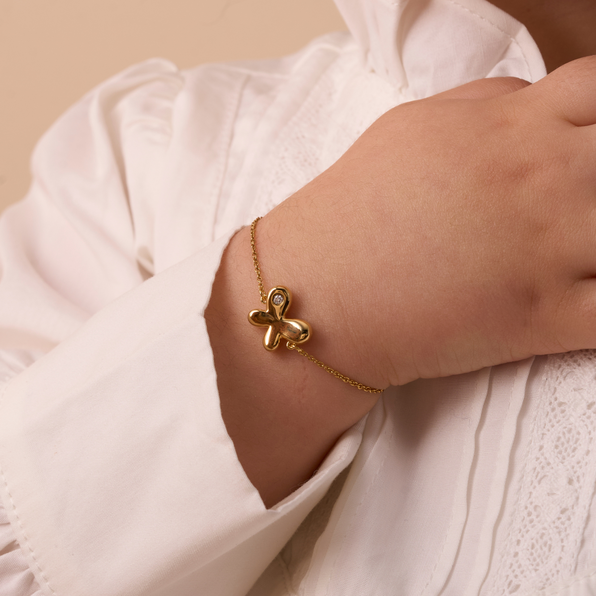 Kid's Diamond Bubble Butterfly Bracelet - Happy Jewelers Fine Jewelry Lifetime Warranty