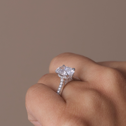 2.00 Oval Lab Diamond Engagement Ring with Hidden Halo - Happy Jewelers Fine Jewelry Lifetime Warranty
