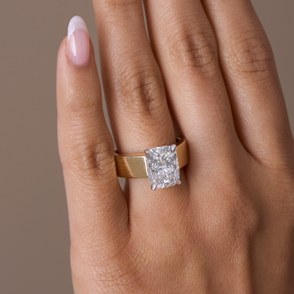 3.52 Cushion Lab Diamond Engagement Ring