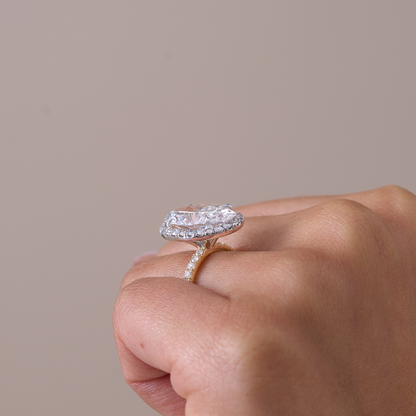 4.95 Oval Lab Diamond Engagement Ring with Halo - Happy Jewelers Fine Jewelry Lifetime Warranty