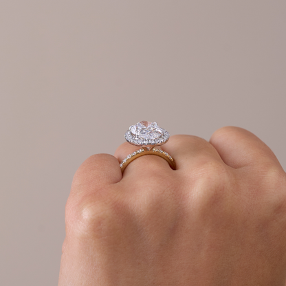 4.95 Oval Lab Diamond Engagement Ring with Halo - Happy Jewelers Fine Jewelry Lifetime Warranty