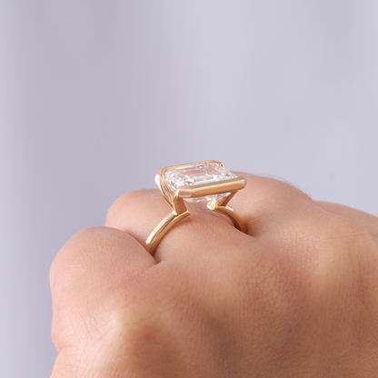 4.50 Emerald Lab Diamond East-West Engagement Ring - Happy Jewelers Fine Jewelry Lifetime Warranty