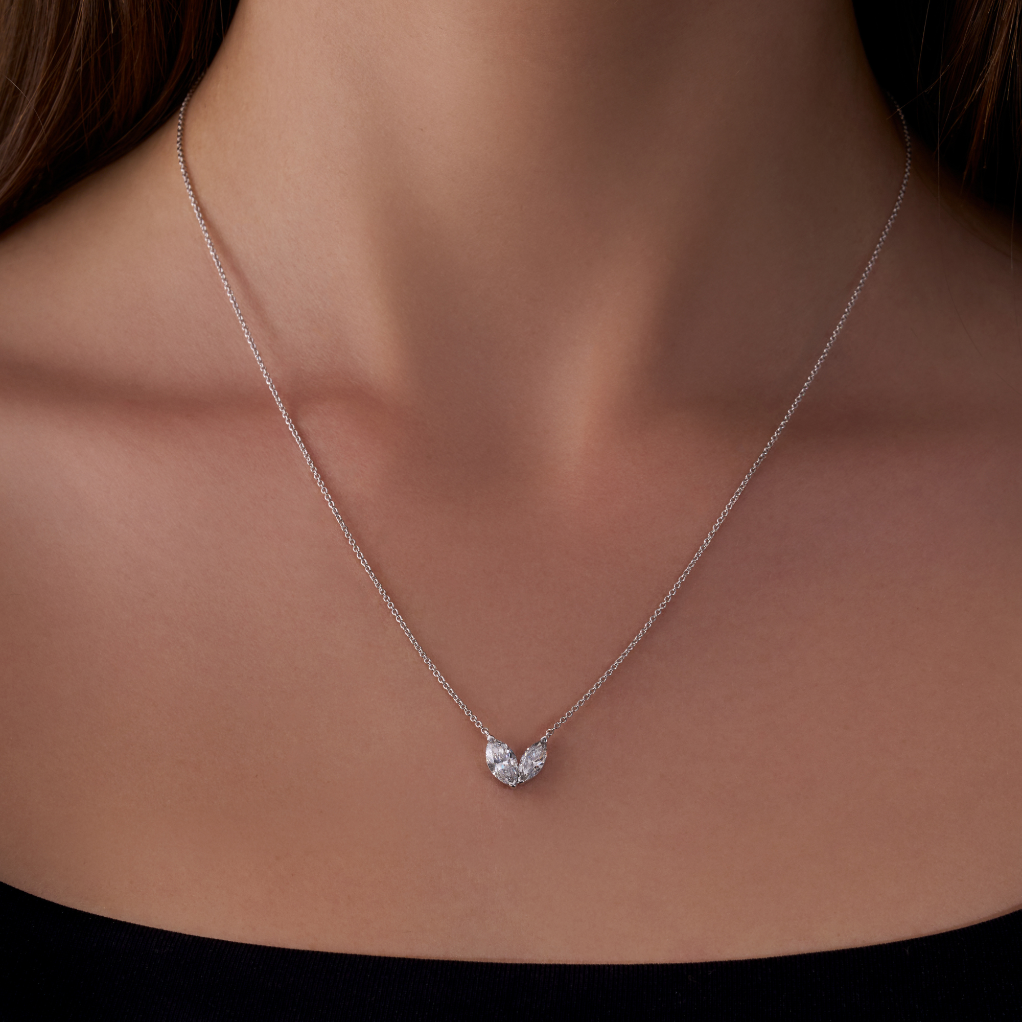 Toi et Moi Diamond Necklace - Happy Jewelers Fine Jewelry Lifetime Warranty