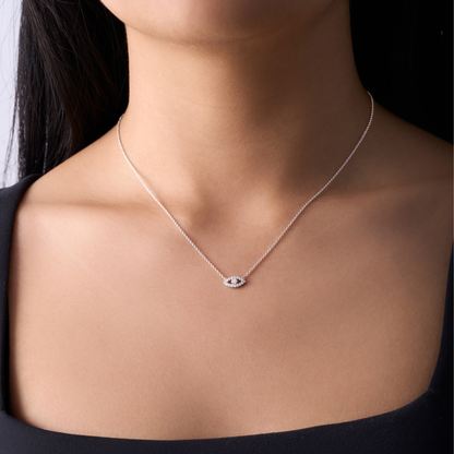 Dainty Diamond Evil Eye Necklace - Happy Jewelers Fine Jewelry Lifetime Warranty