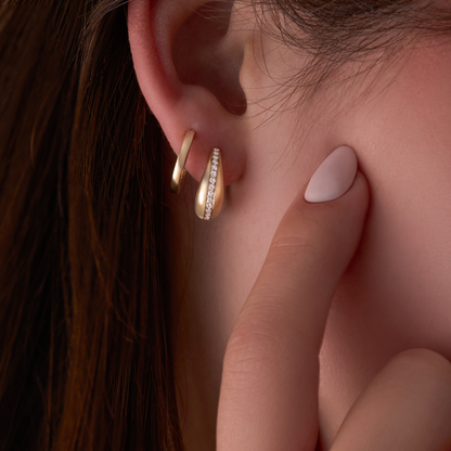 Chunky Diamond Huggie Earrings - Happy Jewelers Fine Jewelry Lifetime Warranty