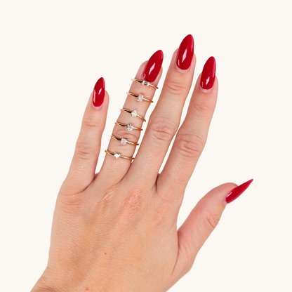 Petite Lab Diamond Solitaire Promise Ring - Happy Jewelers Fine Jewelry Lifetime Warranty