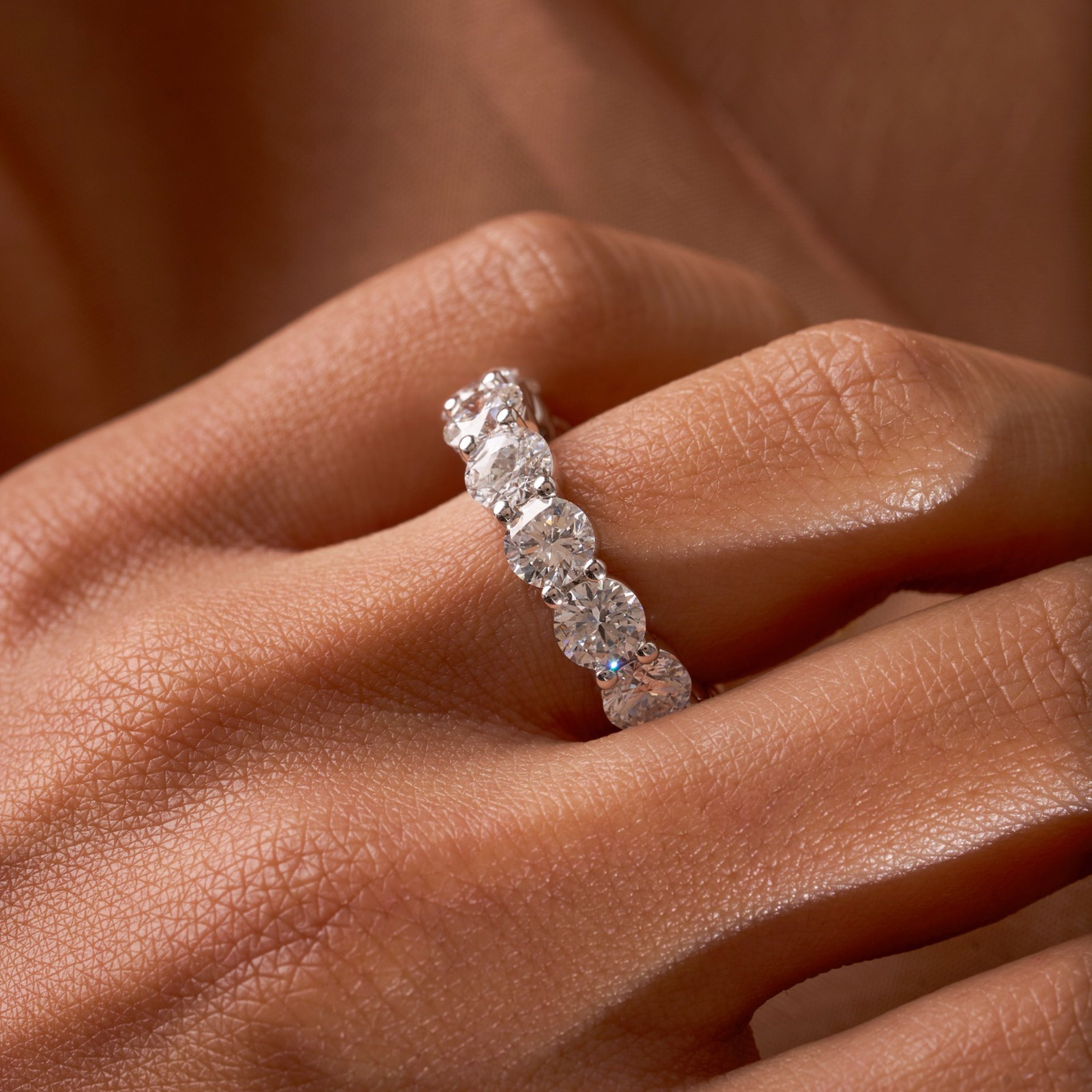 Lab Double Prong Round Eternity Band - Happy Jewelers Fine Jewelry Lifetime Warranty